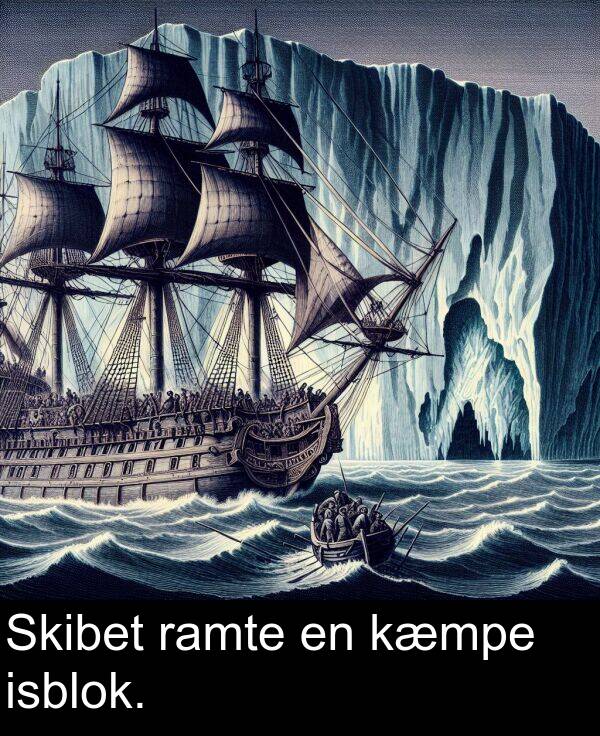 kæmpe: Skibet ramte en kæmpe isblok.
