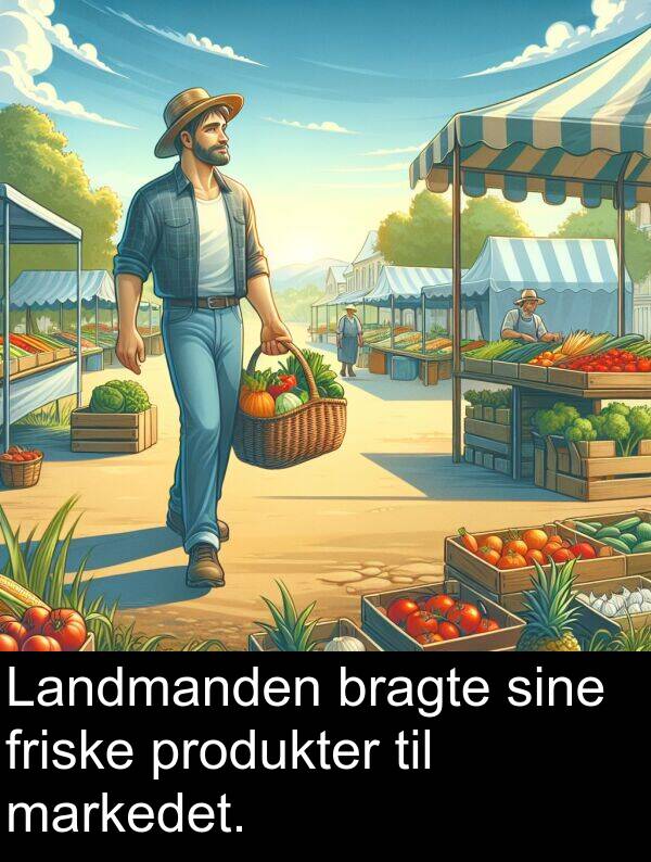 markedet: Landmanden bragte sine friske produkter til markedet.