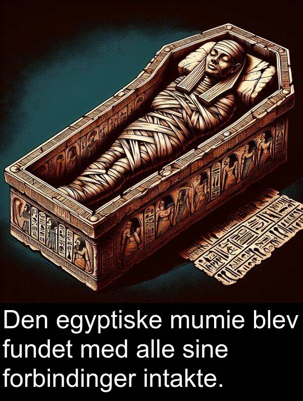 mumie: Den egyptiske mumie blev fundet med alle sine forbindinger intakte.