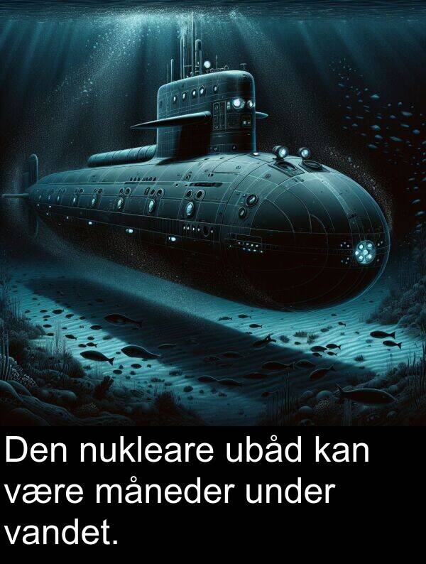 under: Den nukleare ubåd kan være måneder under vandet.