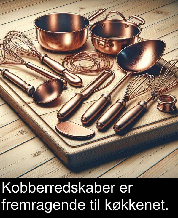 køkkenet: Kobberredskaber er fremragende til køkkenet.