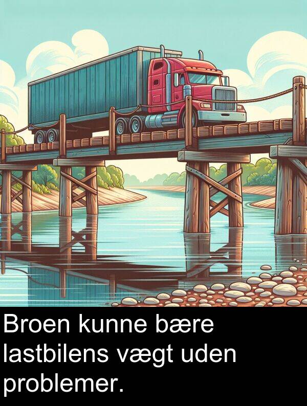 kunne: Broen kunne bære lastbilens vægt uden problemer.