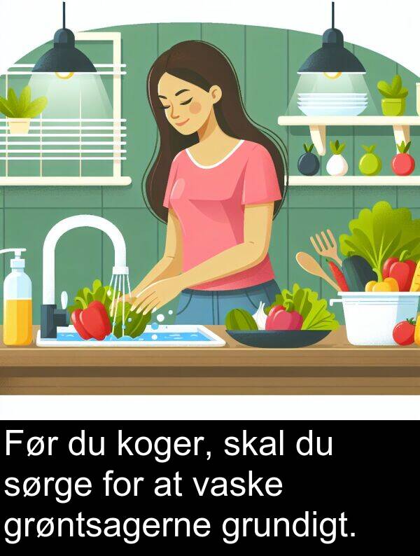 vaske: Før du koger, skal du sørge for at vaske grøntsagerne grundigt.