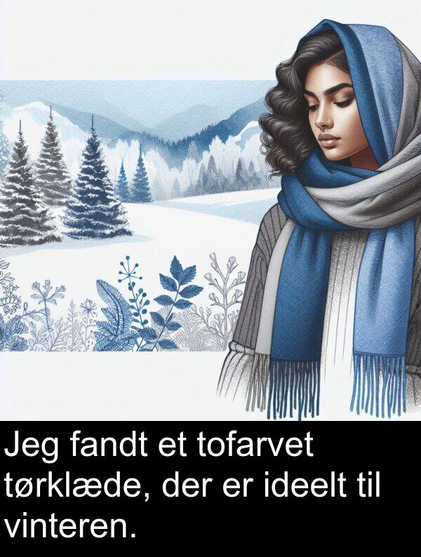 vinteren: Jeg fandt et tofarvet tørklæde, der er ideelt til vinteren.