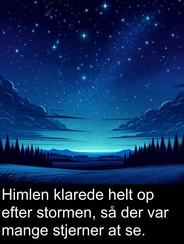 helt: Himlen klarede helt op efter stormen, så der var mange stjerner at se.