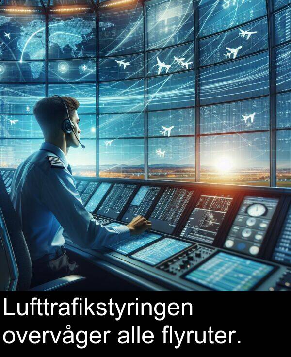 flyruter: Lufttrafikstyringen overvåger alle flyruter.
