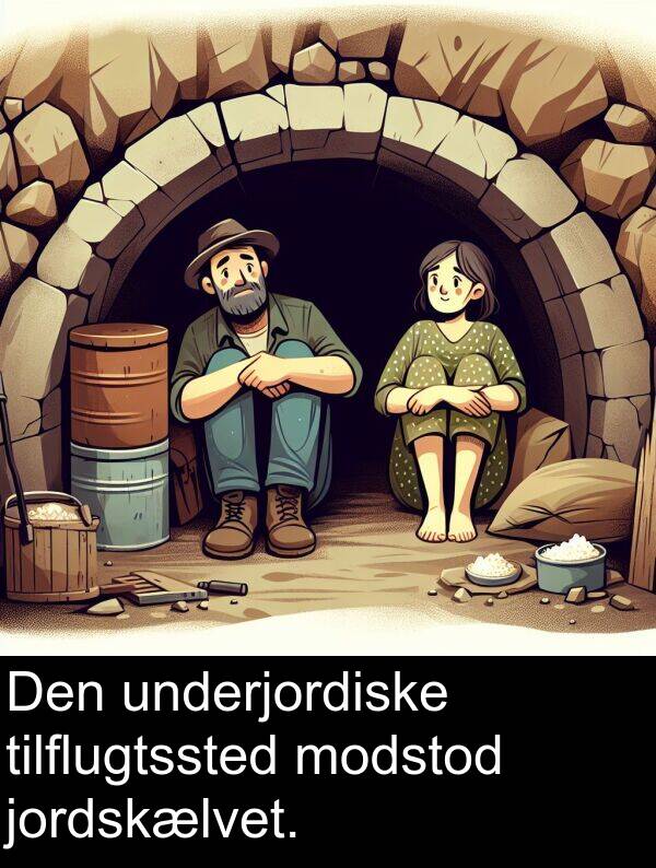 jordskælvet: Den underjordiske tilflugtssted modstod jordskælvet.