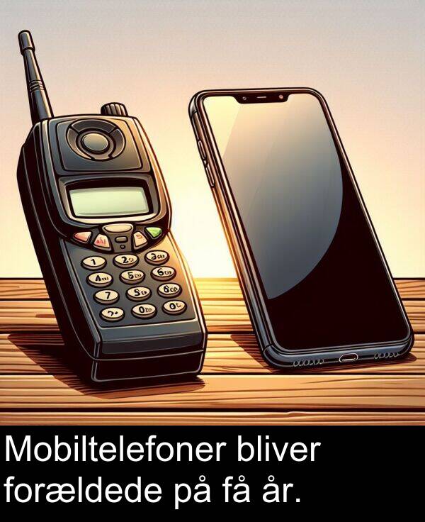 år: Mobiltelefoner bliver forældede på få år.
