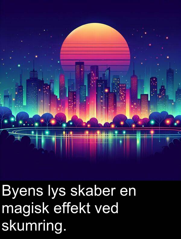 ved: Byens lys skaber en magisk effekt ved skumring.