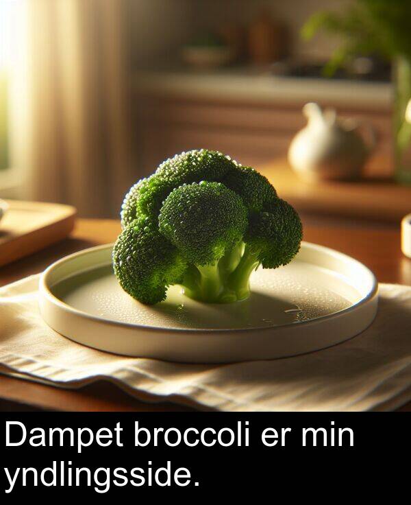 min: Dampet broccoli er min yndlingsside.
