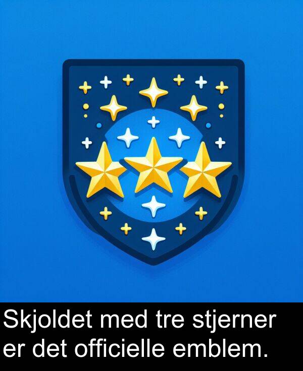 officielle: Skjoldet med tre stjerner er det officielle emblem.