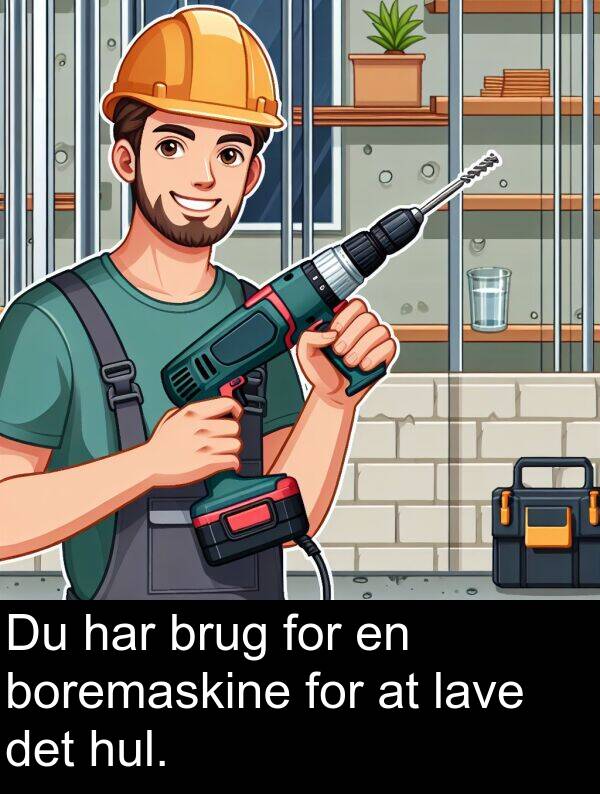 hul: Du har brug for en boremaskine for at lave det hul.
