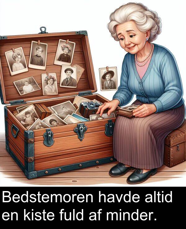 minder: Bedstemoren havde altid en kiste fuld af minder.
