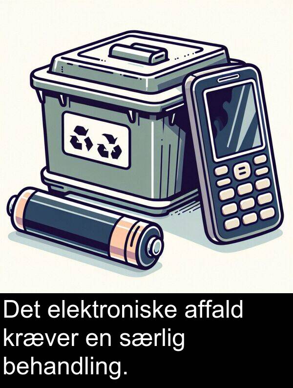 kræver: Det elektroniske affald kræver en særlig behandling.