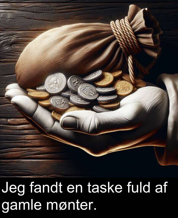 mønter: Jeg fandt en taske fuld af gamle mønter.