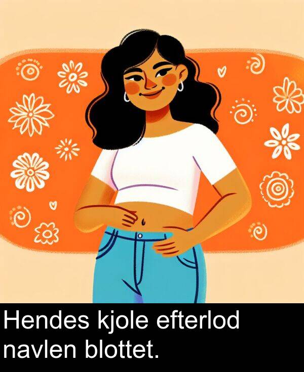 navlen: Hendes kjole efterlod navlen blottet.