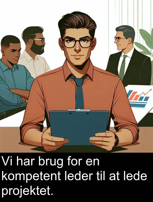 projektet: Vi har brug for en kompetent leder til at lede projektet.