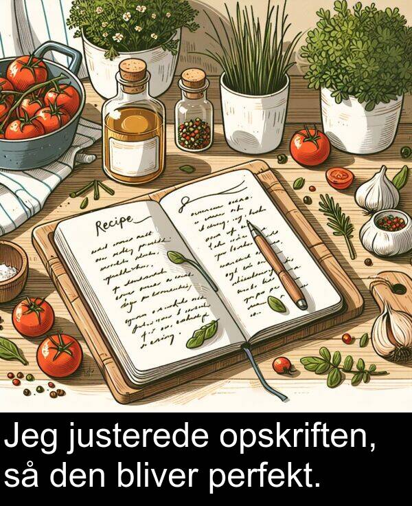 justerede: Jeg justerede opskriften, så den bliver perfekt.