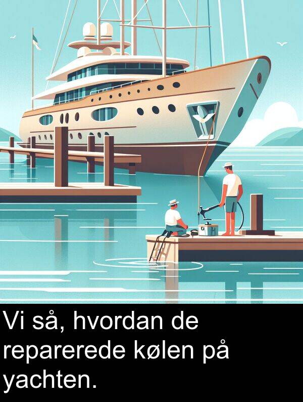kølen: Vi så, hvordan de reparerede kølen på yachten.