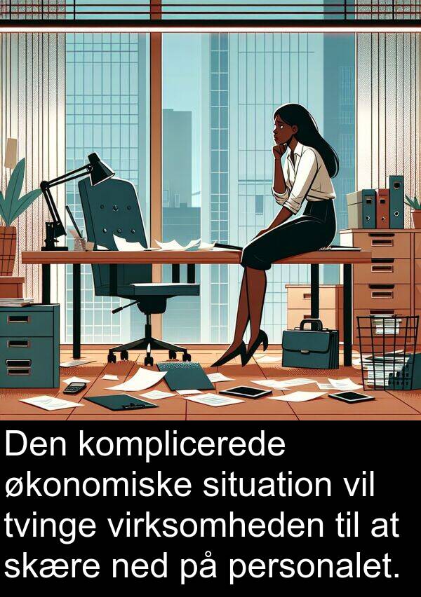 komplicerede: Den komplicerede økonomiske situation vil tvinge virksomheden til at skære ned på personalet.