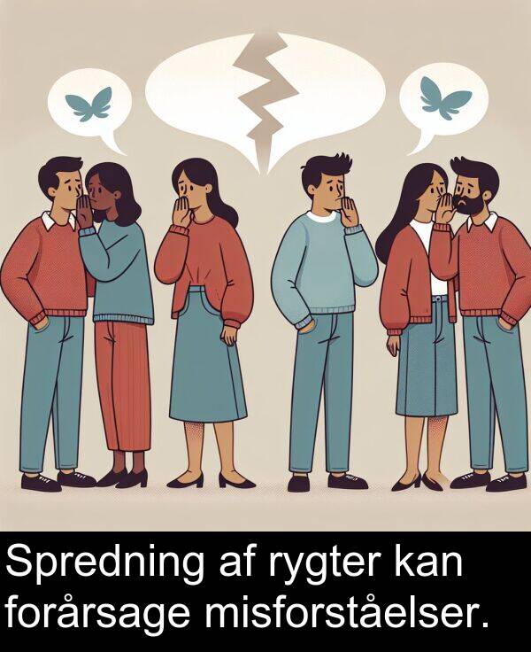 misforståelser: Spredning af rygter kan forårsage misforståelser.