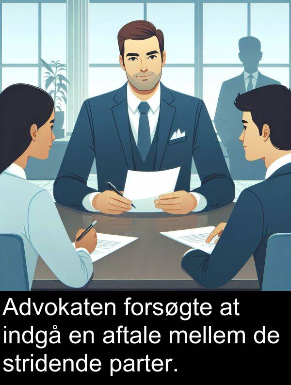 aftale: Advokaten forsøgte at indgå en aftale mellem de stridende parter.