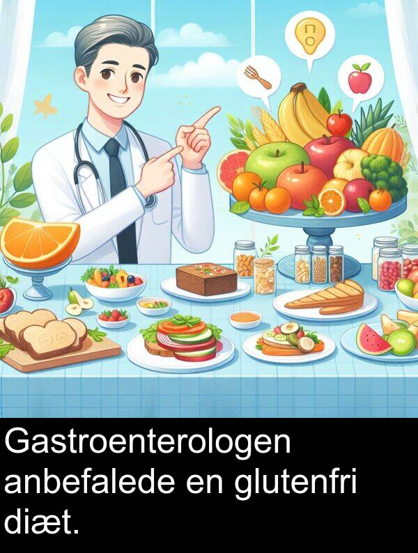 glutenfri: Gastroenterologen anbefalede en glutenfri diæt.