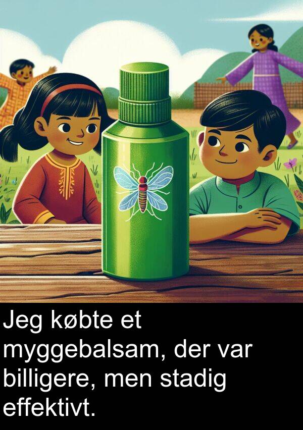 myggebalsam: Jeg købte et myggebalsam, der var billigere, men stadig effektivt.