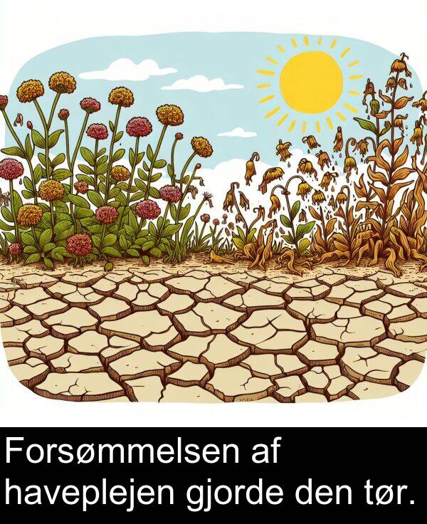 haveplejen: Forsømmelsen af haveplejen gjorde den tør.