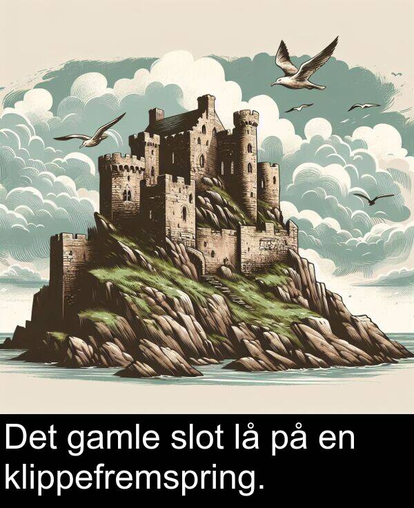 gamle: Det gamle slot lå på en klippefremspring.