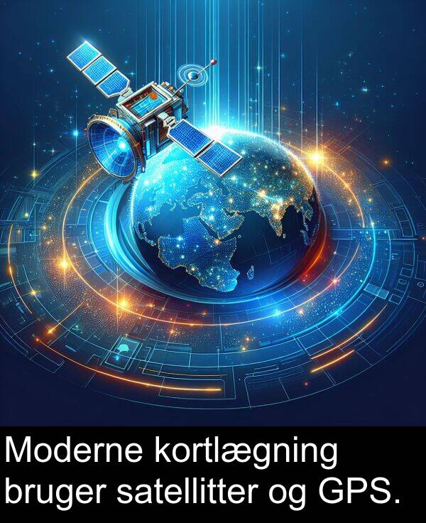 kortlægning: Moderne kortlægning bruger satellitter og GPS.