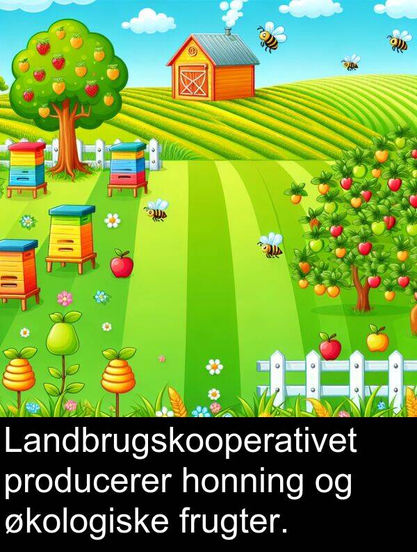 økologiske: Landbrugskooperativet producerer honning og økologiske frugter.