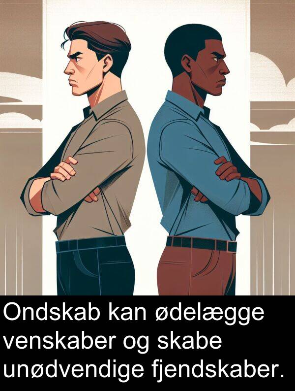 unødvendige: Ondskab kan ødelægge venskaber og skabe unødvendige fjendskaber.