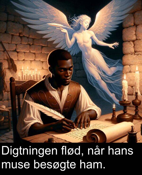 hans: Digtningen flød, når hans muse besøgte ham.