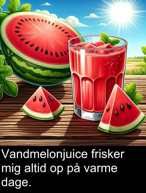varme: Vandmelonjuice frisker mig altid op på varme dage.