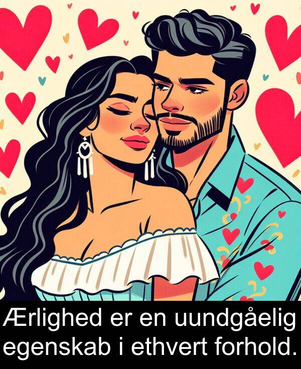 uundgåelig: Ærlighed er en uundgåelig egenskab i ethvert forhold.