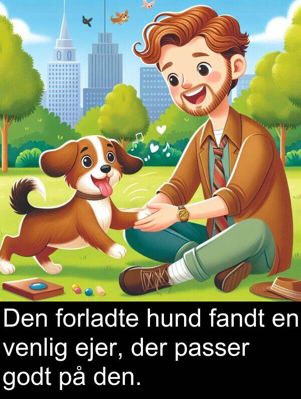 venlig: Den forladte hund fandt en venlig ejer, der passer godt på den.