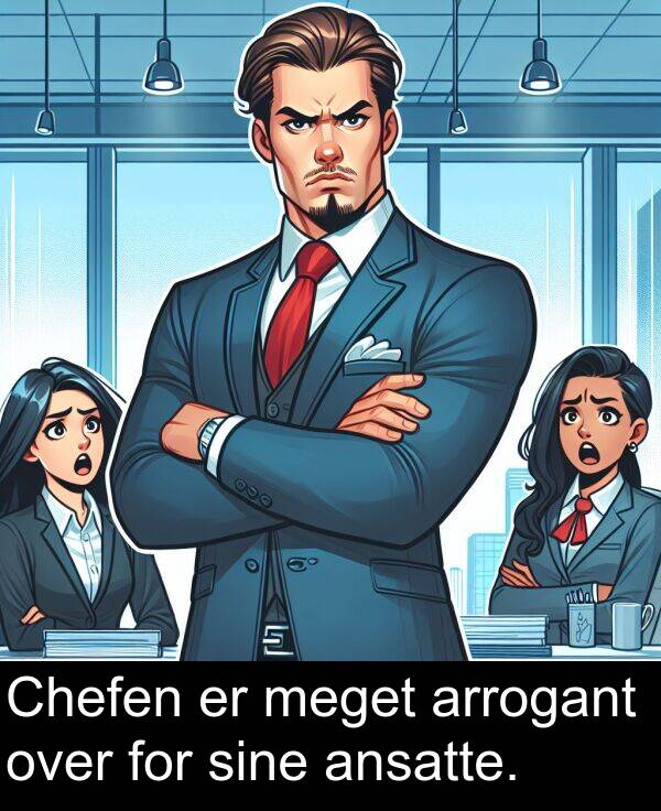 sine: Chefen er meget arrogant over for sine ansatte.