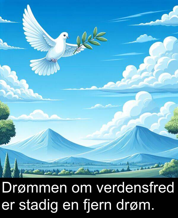 verdensfred: Drømmen om verdensfred er stadig en fjern drøm.