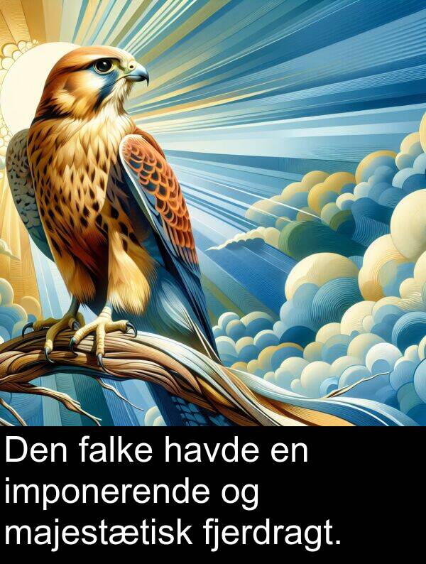 havde: Den falke havde en imponerende og majestætisk fjerdragt.