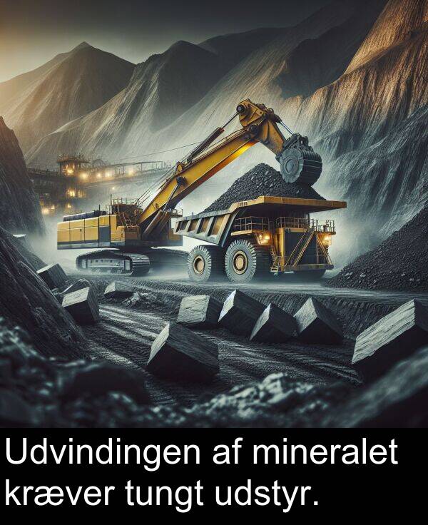 udstyr: Udvindingen af mineralet kræver tungt udstyr.