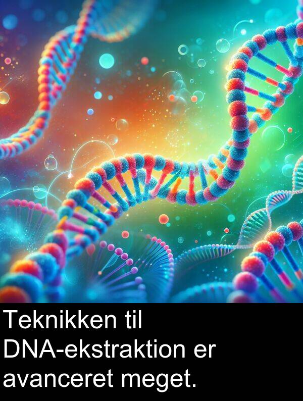 avanceret: Teknikken til DNA-ekstraktion er avanceret meget.