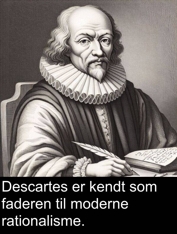 kendt: Descartes er kendt som faderen til moderne rationalisme.