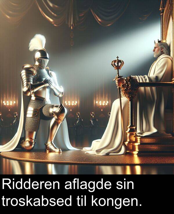 kongen: Ridderen aflagde sin troskabsed til kongen.