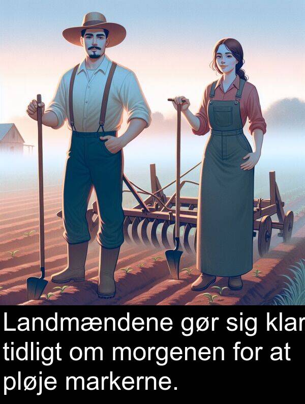 morgenen: Landmændene gør sig klar tidligt om morgenen for at pløje markerne.