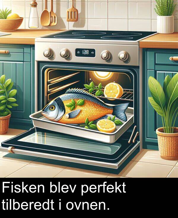 tilberedt: Fisken blev perfekt tilberedt i ovnen.