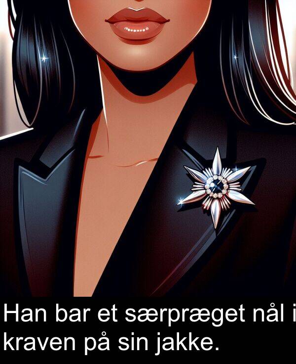 kraven: Han bar et særpræget nål i kraven på sin jakke.
