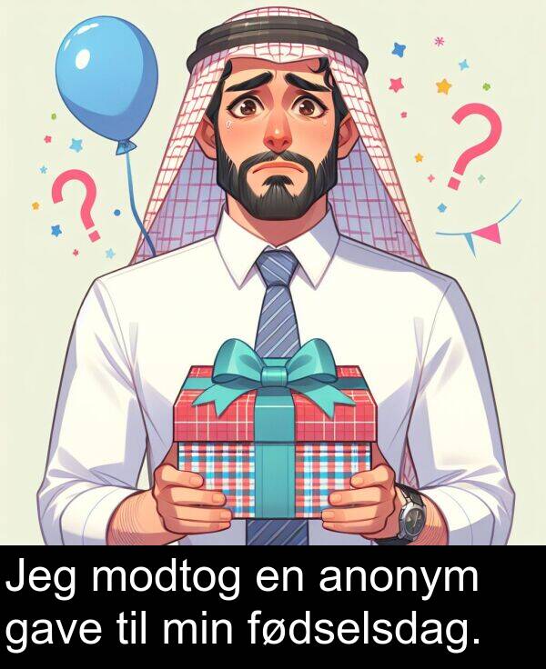 min: Jeg modtog en anonym gave til min fødselsdag.