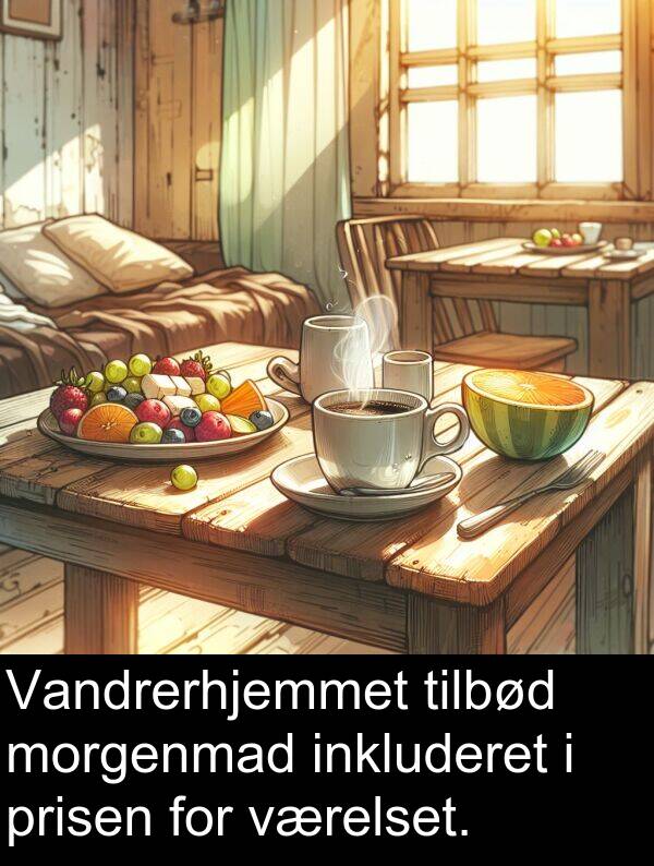 værelset: Vandrerhjemmet tilbød morgenmad inkluderet i prisen for værelset.