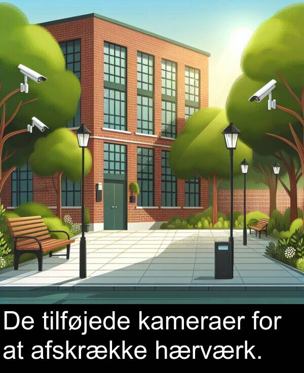 hærværk: De tilføjede kameraer for at afskrække hærværk.